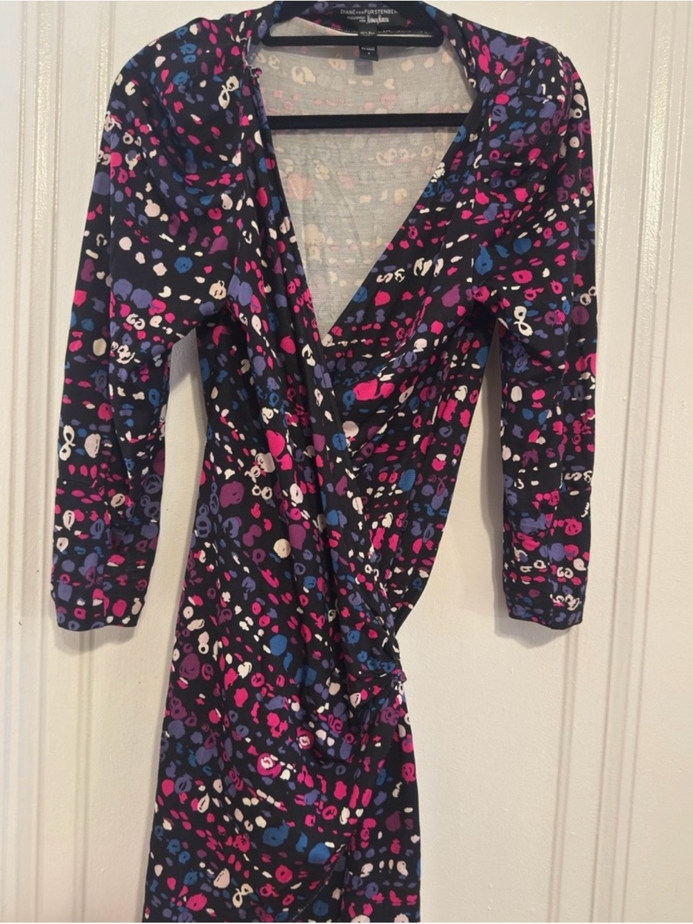 Diane Von Furstenberg Black Silk Polka Dot Dress